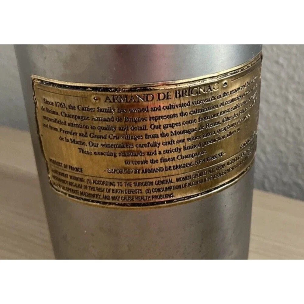 Rare Armand de Brignac Champagne Ice Bucket Gold Label Luxury Vtg Barware JayZ